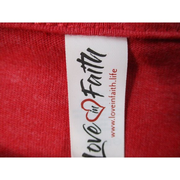 Love In Faith XL Red Star Graphic T-Shirt - Picture 4 of 9